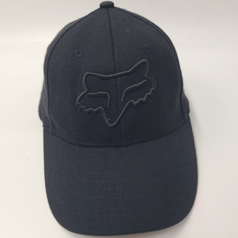 Fox Racing Hat Fitted (Seems S-M) Black Motorcross Dirtbike Extreme Sports Logo